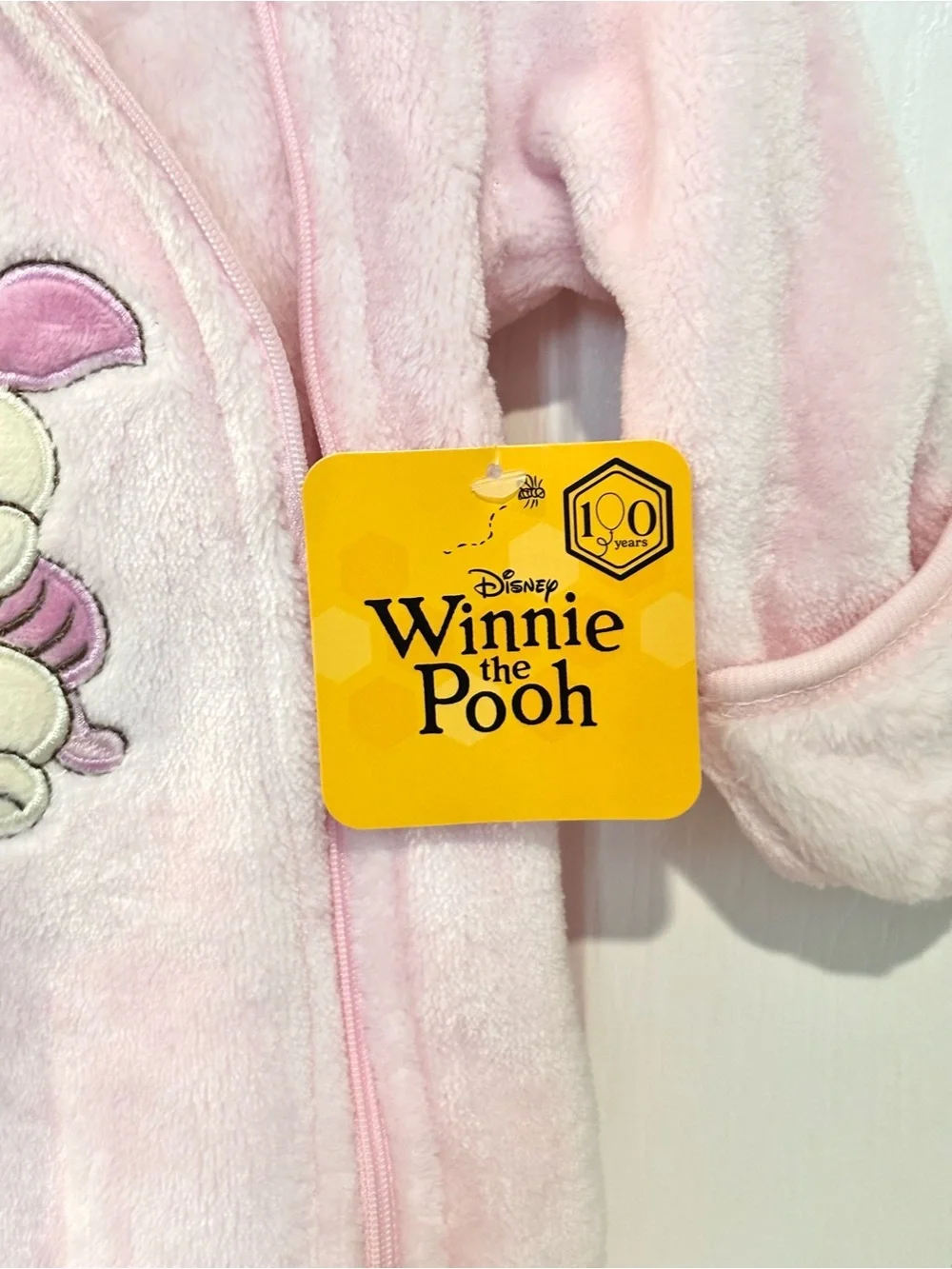 Disney WINNIE THE POOH Piglet Pink One Piece Footie Hood SIZE 0/3 Month NEW